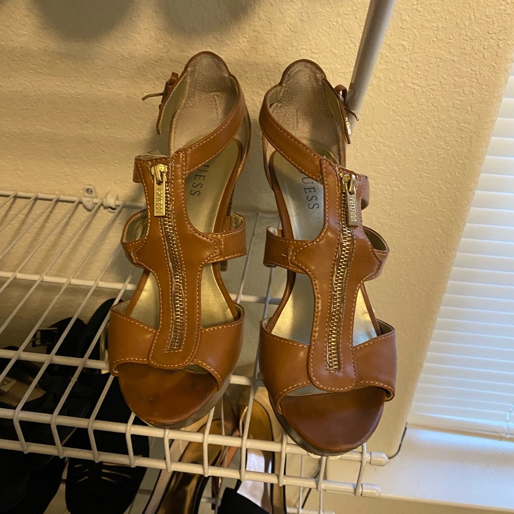 Tan Zipper Heels